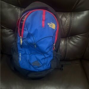The North Face Men's Backpack in Blue and Red
